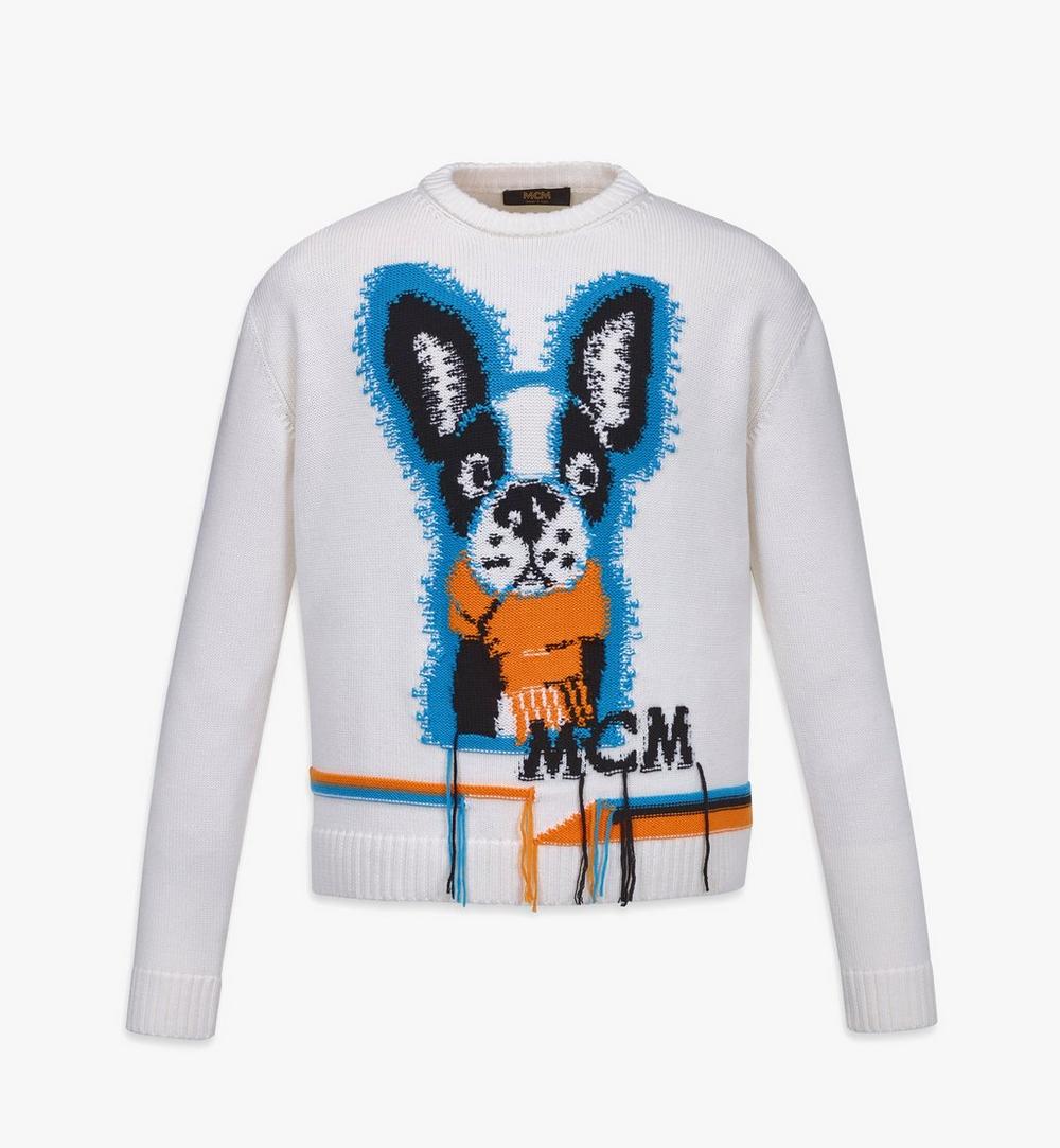 Men’s Intarsia M Pup Sweater in Wool 1